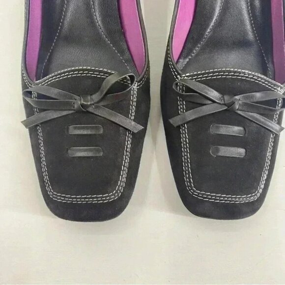 Cole Haan Chocolate Brown Suede Squared Toe Pumps Heeks Women’s Size 9.5B - Picture 11 of 12